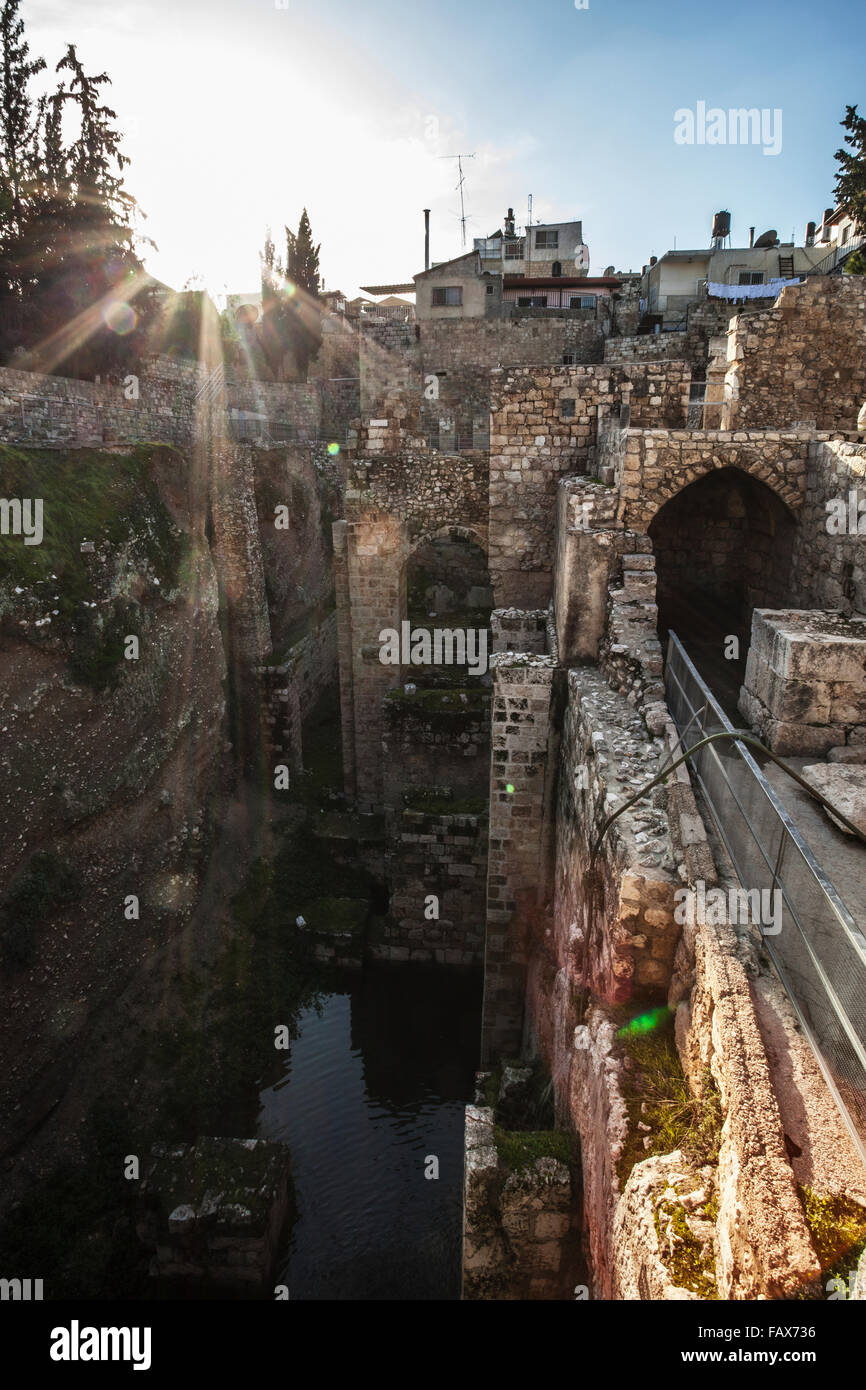 Pool of Bethesda and ruins of the Byzantine Church; Jerusalem, Israel