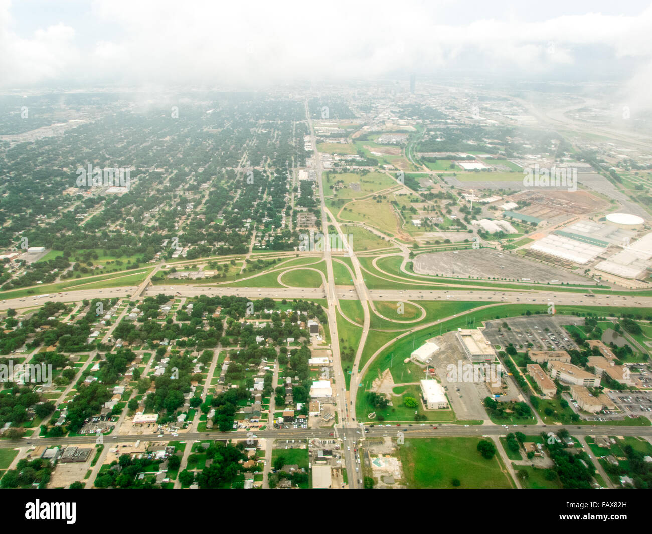 Oklahoma City suburb aerial view Stock Photo Alamy