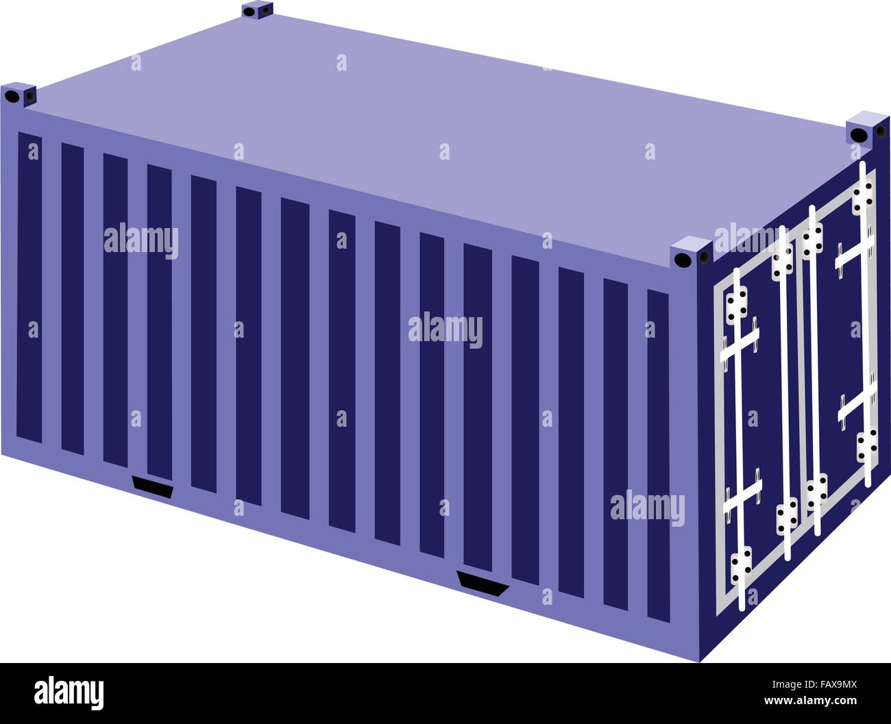 An Illustration Blue Cargo Container, Freight Container or Shipping Container for Portable