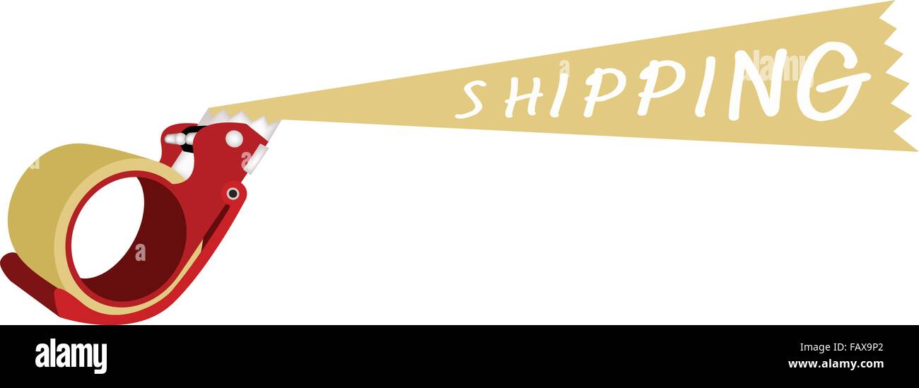 A Red Packing Tape Dispenser or Adhesive Tape Dispenser For Closing