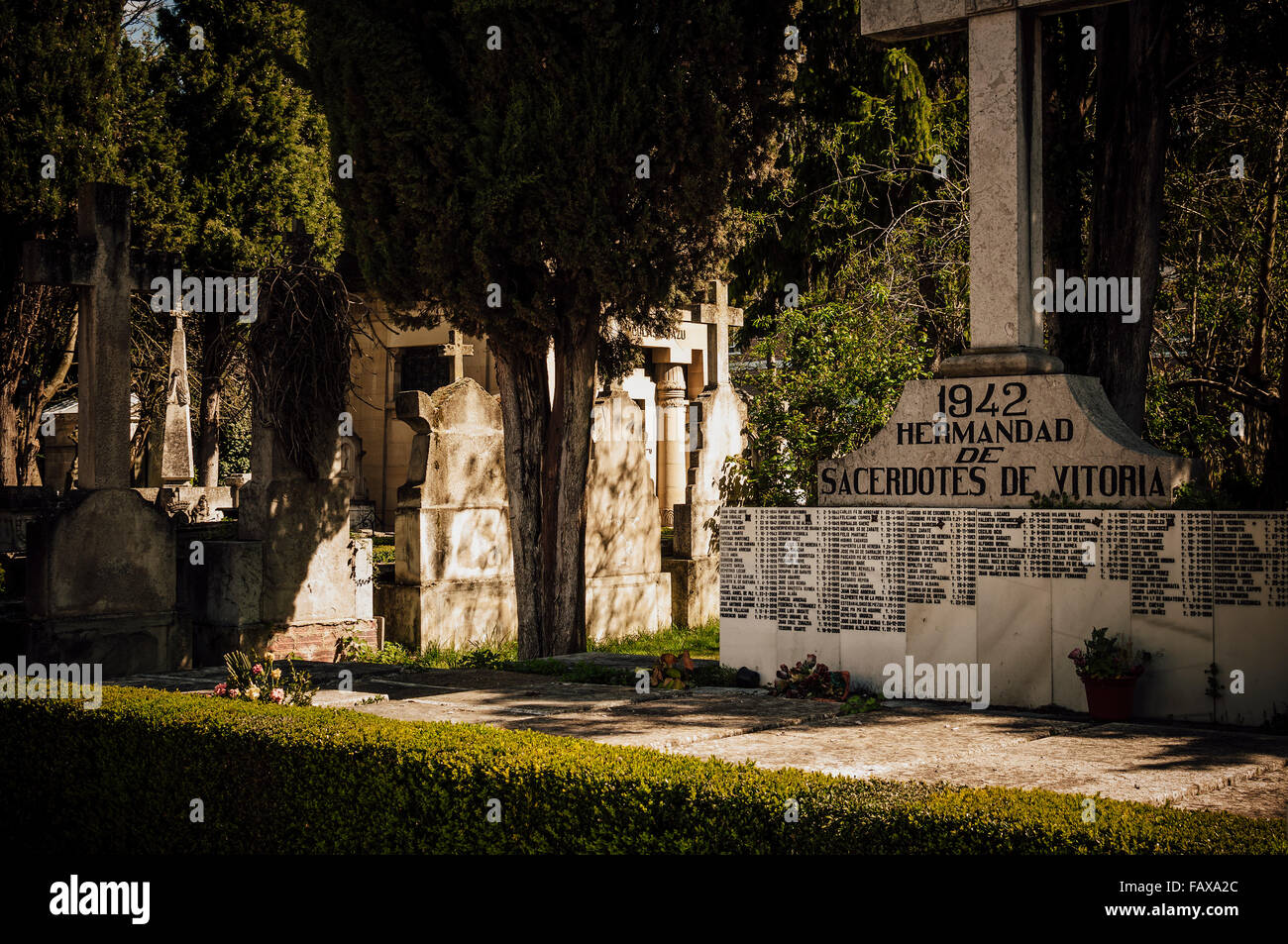 Tomb of the Brotherhood of Priests of Vitoria, Spain Stock Photo