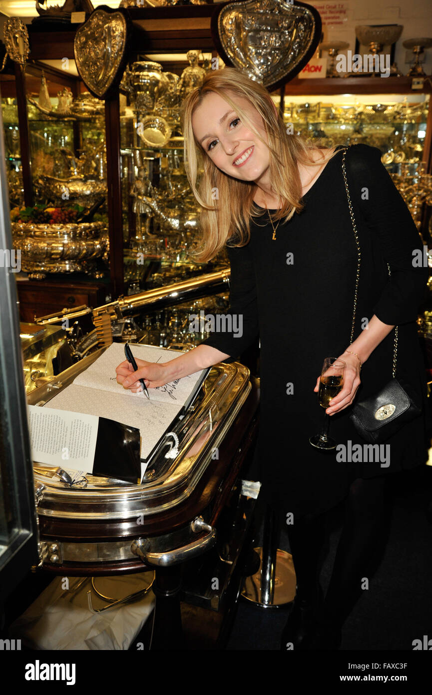 Cast members from Downton Abbey attend an event with Team GB Special Olympics medal winners at the Silver Vaults, Chancery Lane  Featuring: Laura Carmichael Where: London, United Kingdom When: 01 Dec 2015 Stock Photo