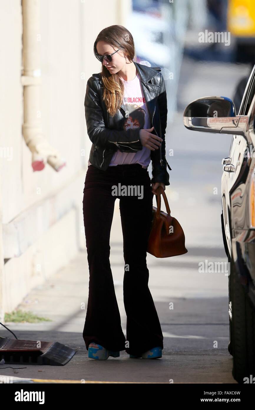 Olivia Wilde seen arriving at the ABC studios for Jimmy Kimmel Live