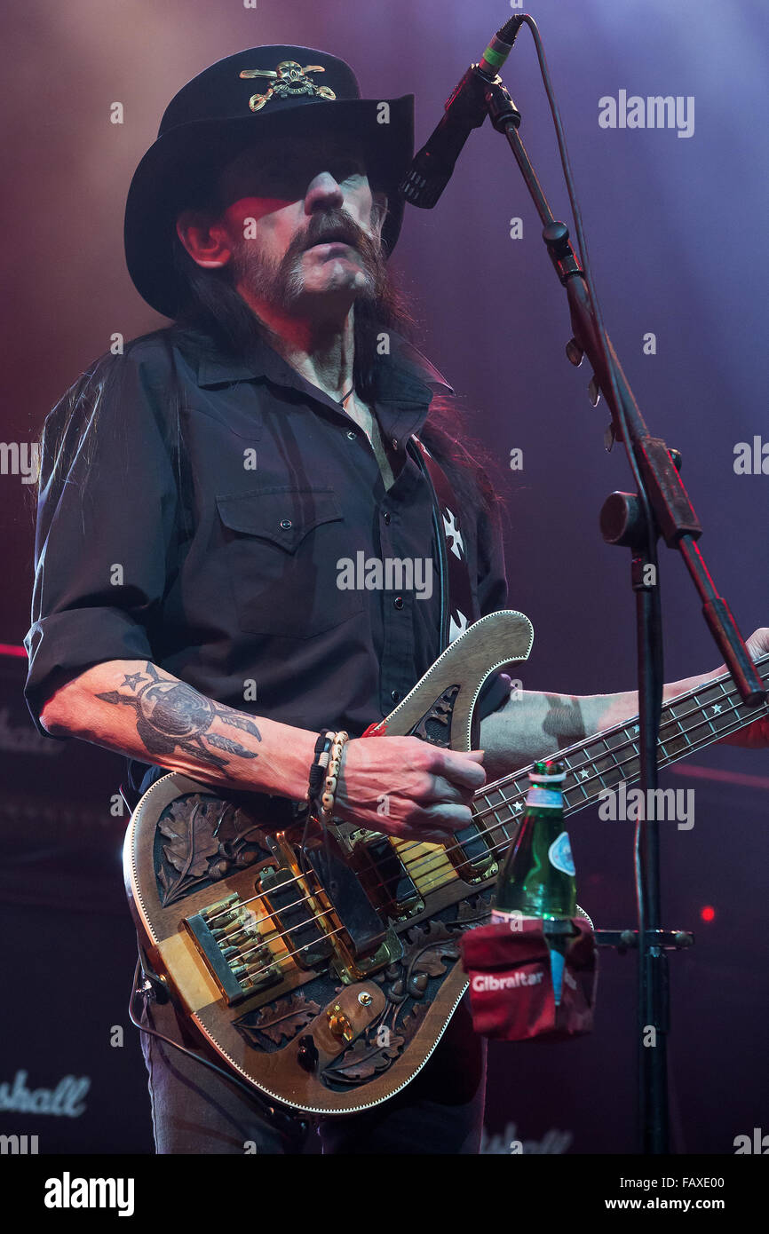 Motorhead performing live at Scandinavium  Featuring: Motorhead, Lemmy Where: Gothenburg, Sweden When: 01 Dec 2015 Stock Photo