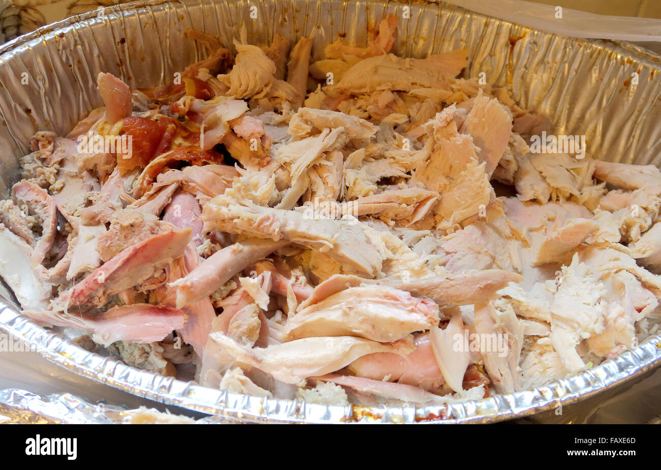 Cooked turkey in a tin foil dish ready for serving Stock Photo Alamy