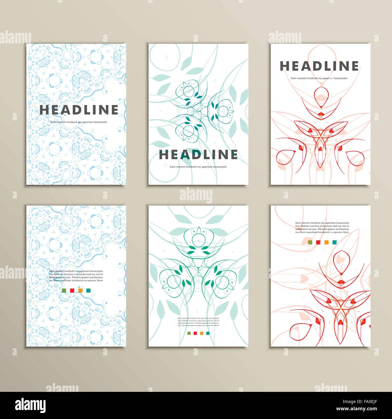 Vector set with abstract pattern Stock Vector Image & Art - Alamy