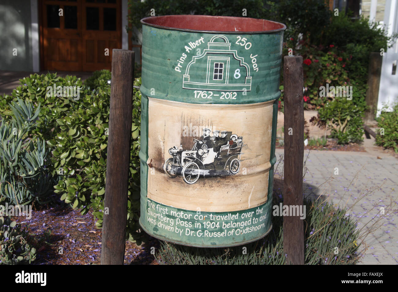 Dustbin art in the historic South African Karoo town of Prince Albert
