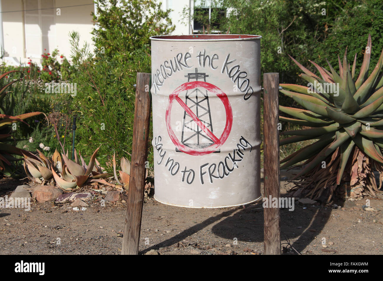 Dustbin art in the historic South African Karoo town of Prince Albert