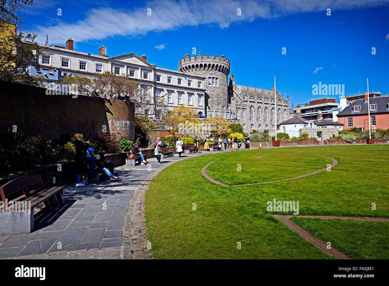 Dublin Castle and Gardens Ireland Stock Photo