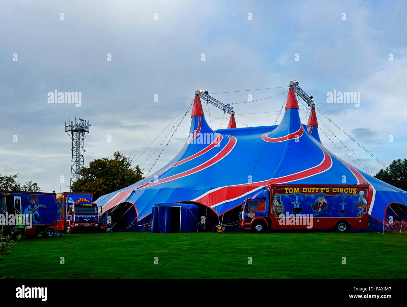Duffy's Brothers traditional Irish Circus tent show. Stock Photo