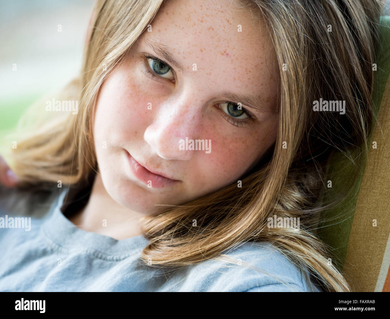 Close up portrait of teenage girl Stock Photo - Alamy