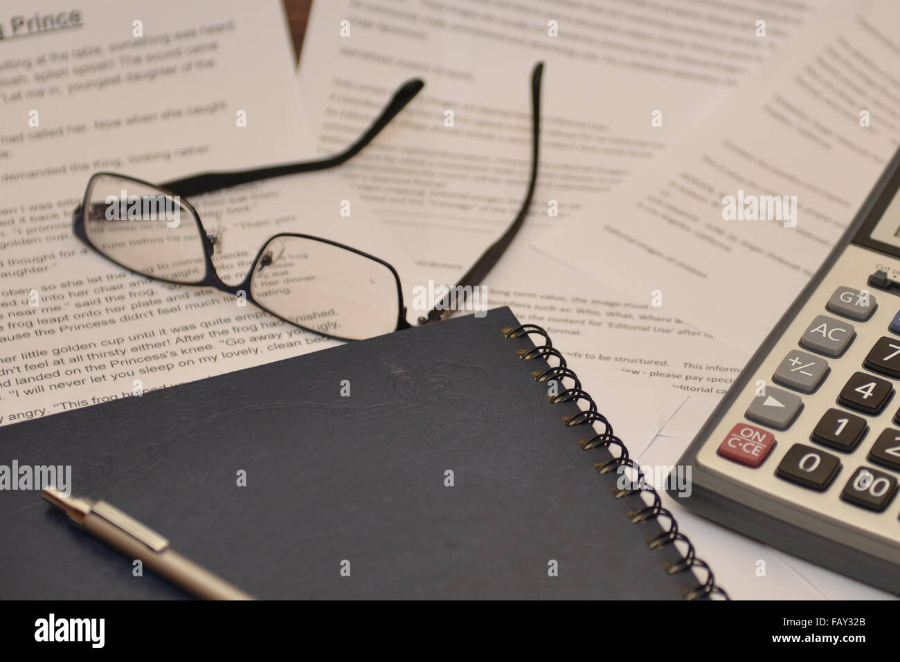 background, boredom, business, businessman, concentration, concern, document, doubt,  fatigue, file, folder, glasses, indecision Stock Photo