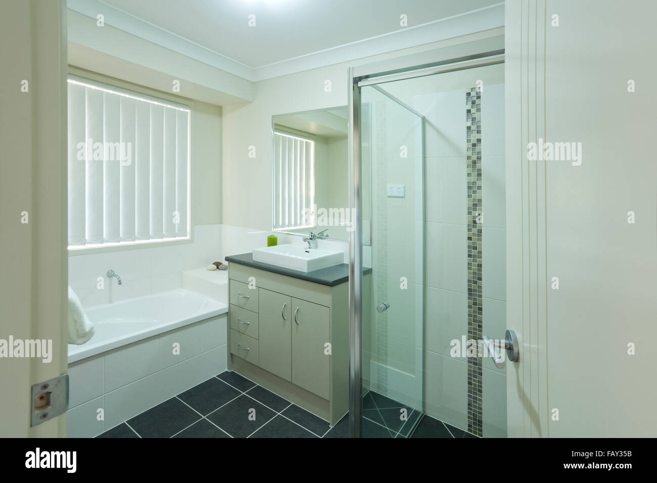 New modern bathroom in australian townhouse Stock Photo Alamy