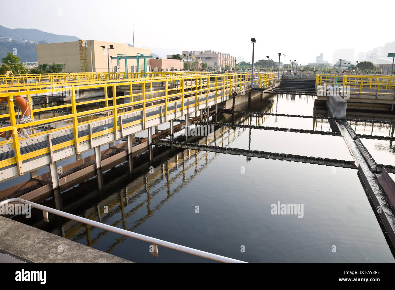 Sewage treatment plant Stock Photo