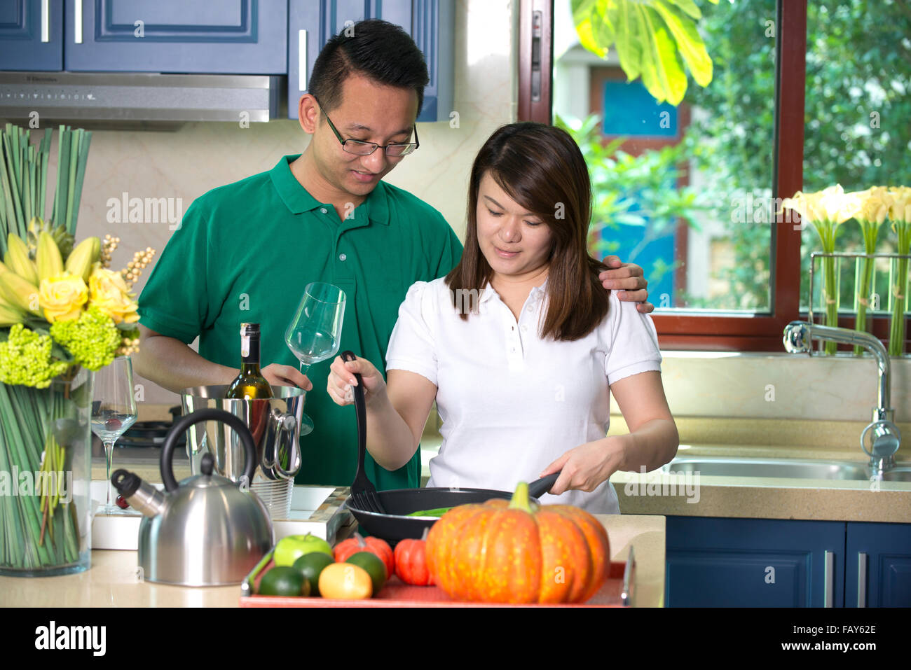 asian couple cooking lifestyle photo Stock Photo Alamy