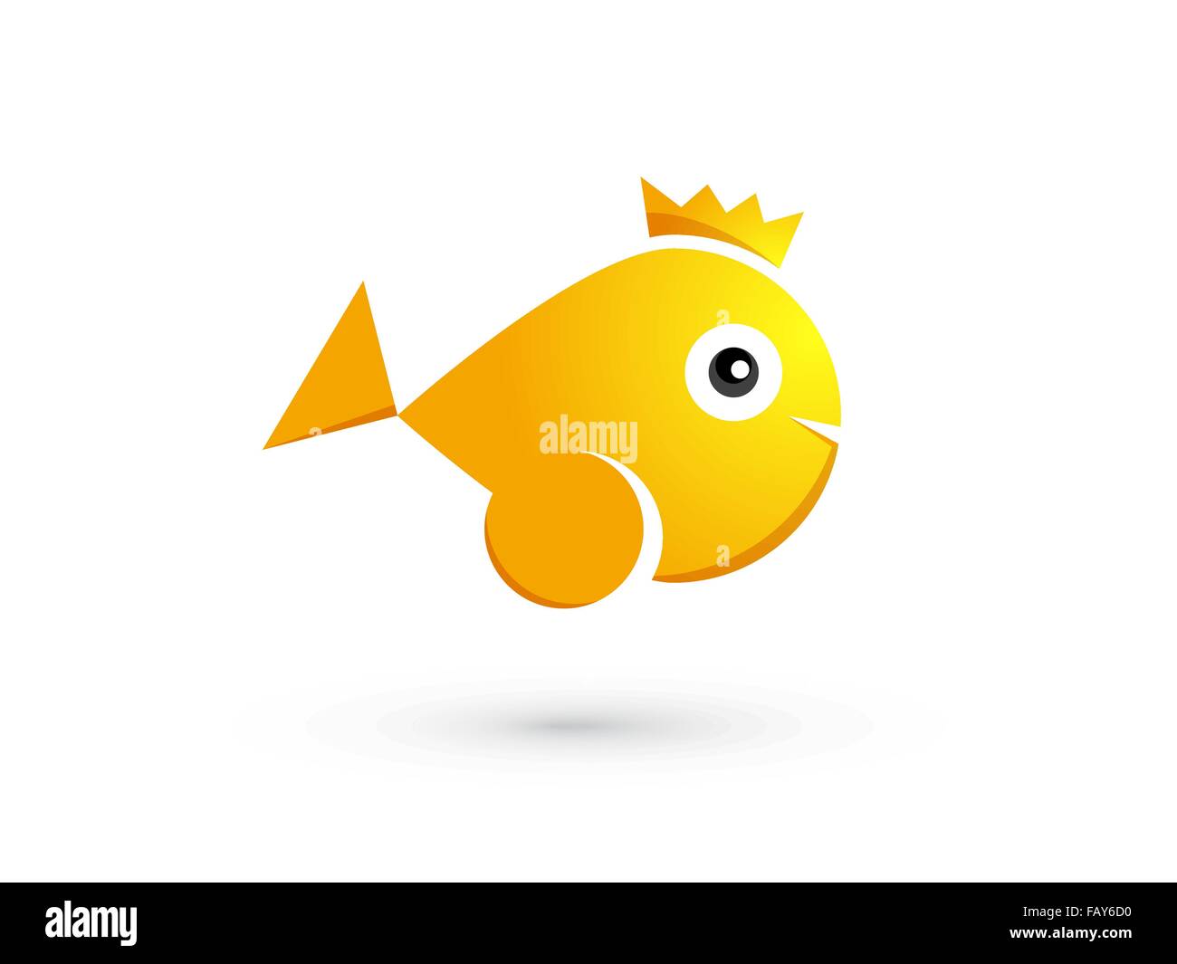 goldfish with crown Stock Vector