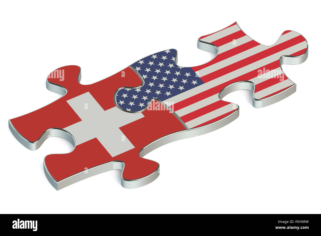 USA and Switzerland puzzles from flags Stock Photo