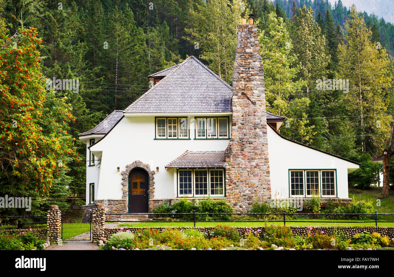 'Superintendent’s Residence” house circa 1929-1930 in Yoho National Park; Field, British Columbia, Canada Stock Photo