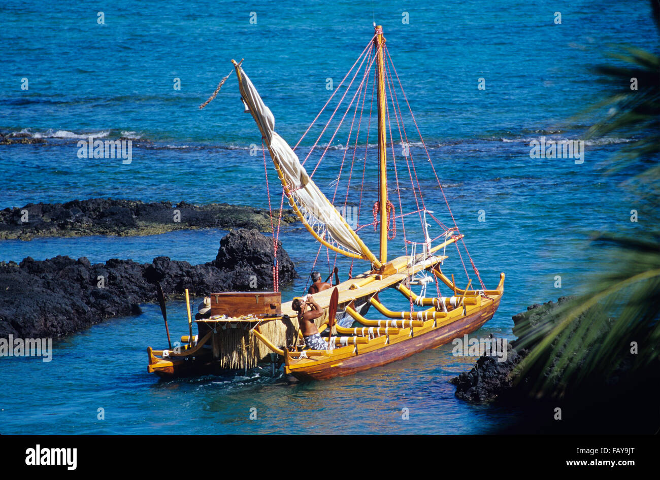 Big Island, Hawaii, Hawaiian double hull sailing canoe, Hahalua Lele