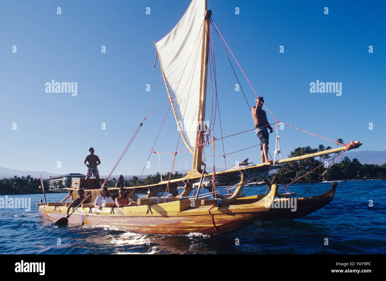 Big Island, Hawaii, Hawaiian double hull sailing canoe, Hahalua Lele