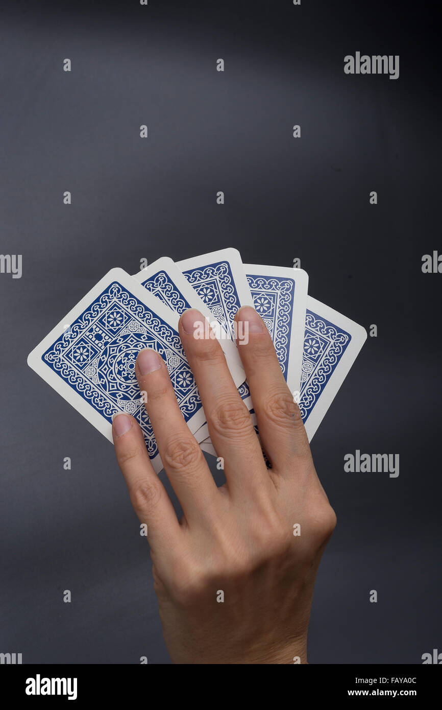 card player, waste money Stock Photo