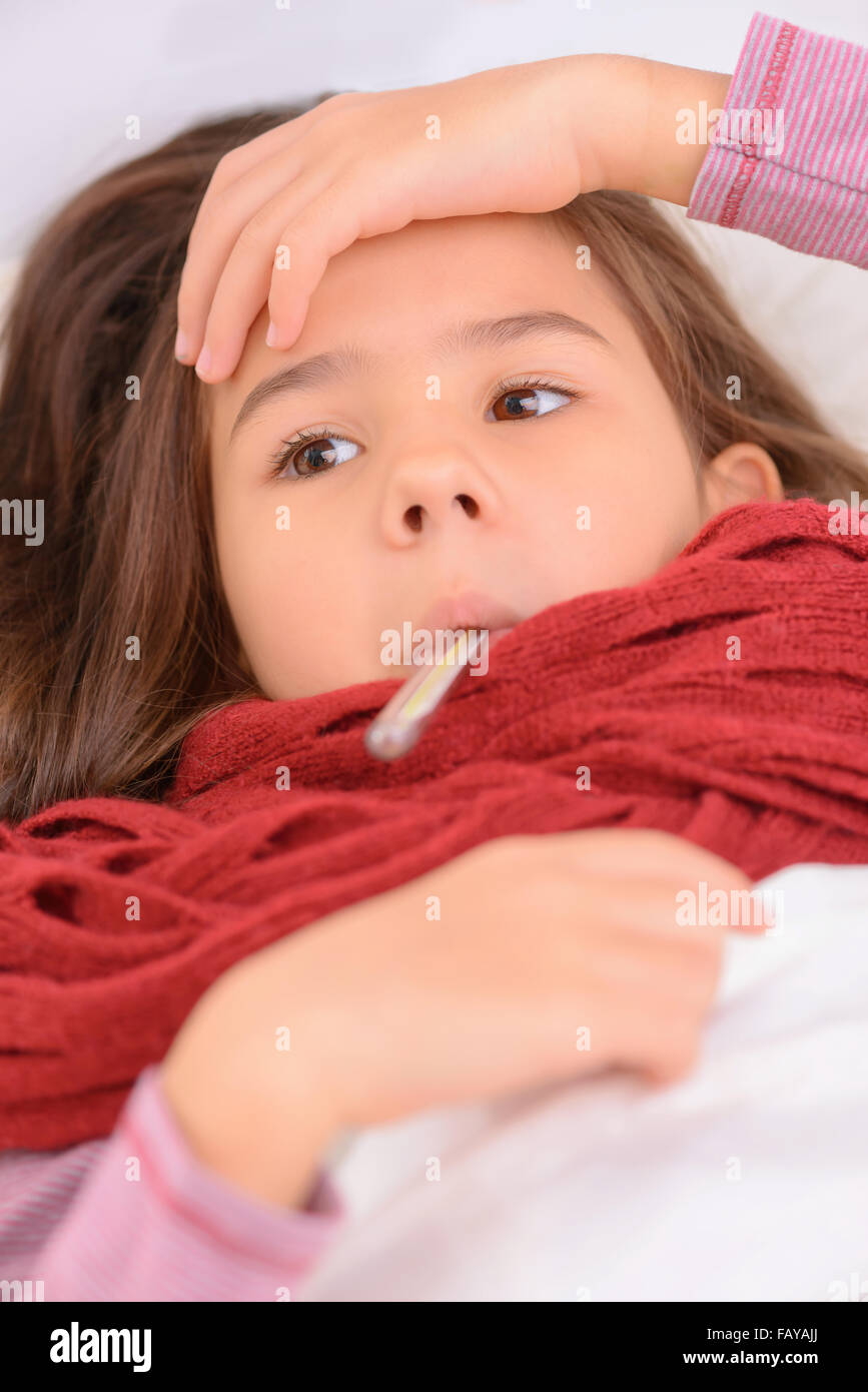 Little girl feeling sick Stock Photo Alamy
