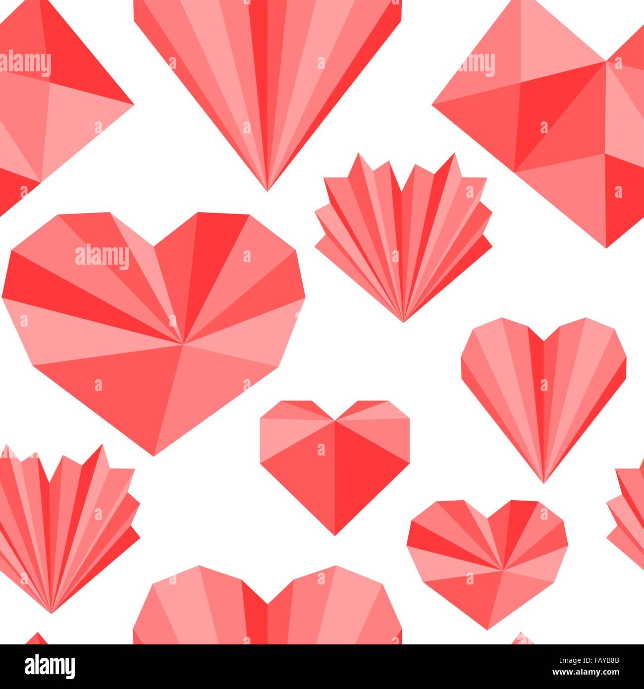 Seamless pattern made of origami paper hearts Stock Vector Image & Art ...