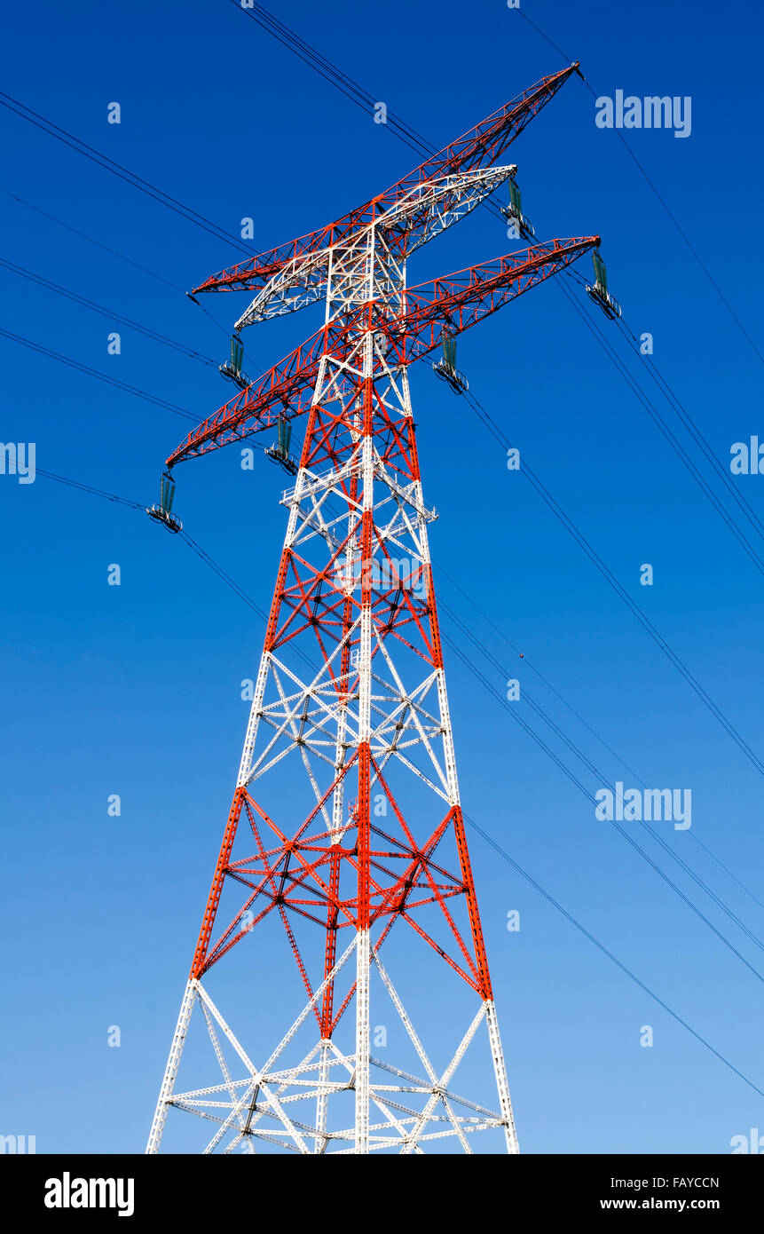 power line highvoltage Stock Photo Alamy