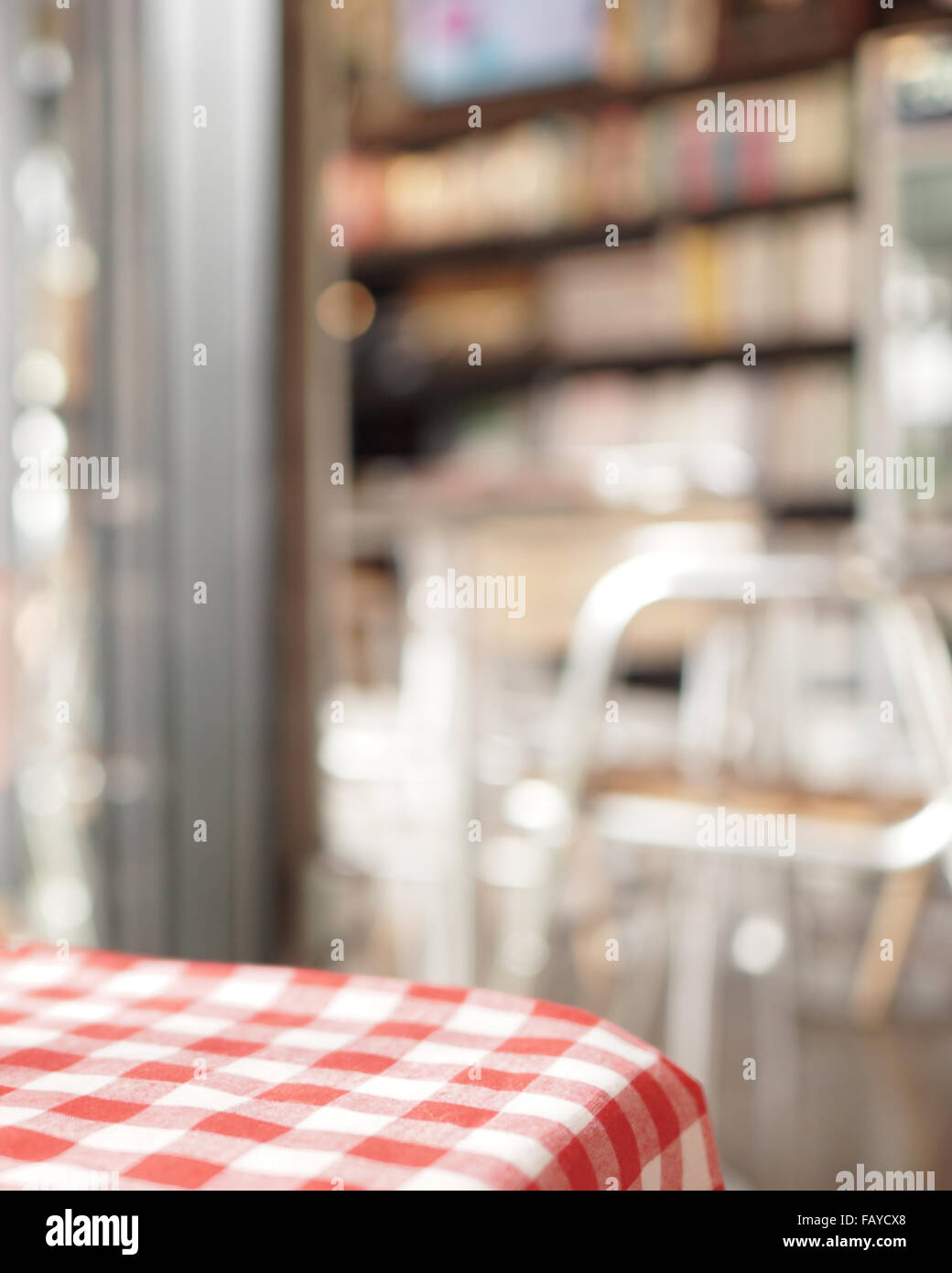 Blurred coffee shop background Stock Photo