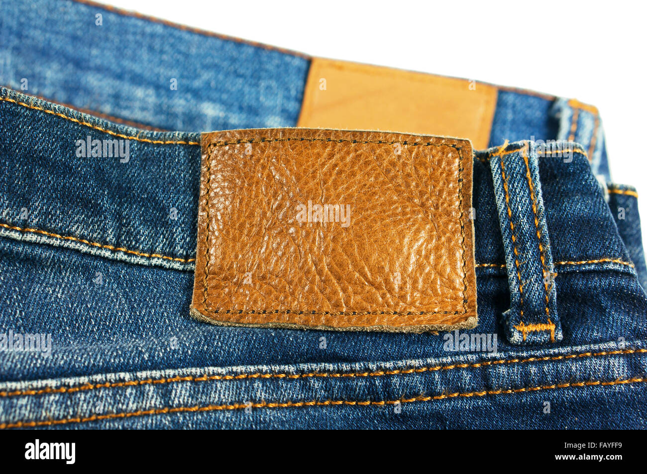 Vintage Jeans Back Pockets With Leather Label Texture (Fabric)