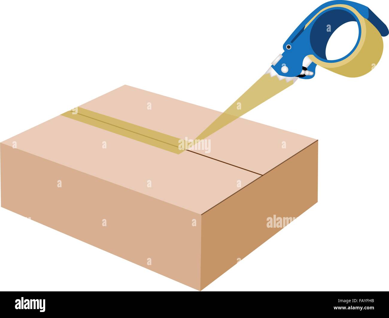 A Blue Packing Tape Dispenser or Adhesive Tape Dispenser Closing A