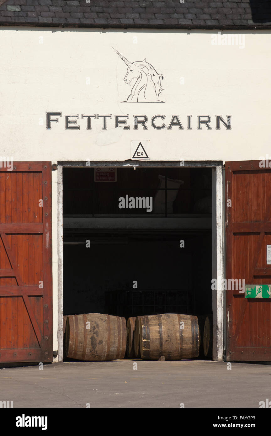 Fettercairn malt whisky distillery - Fettercairn, Aberdeenshire, Scotland. Stock Photo