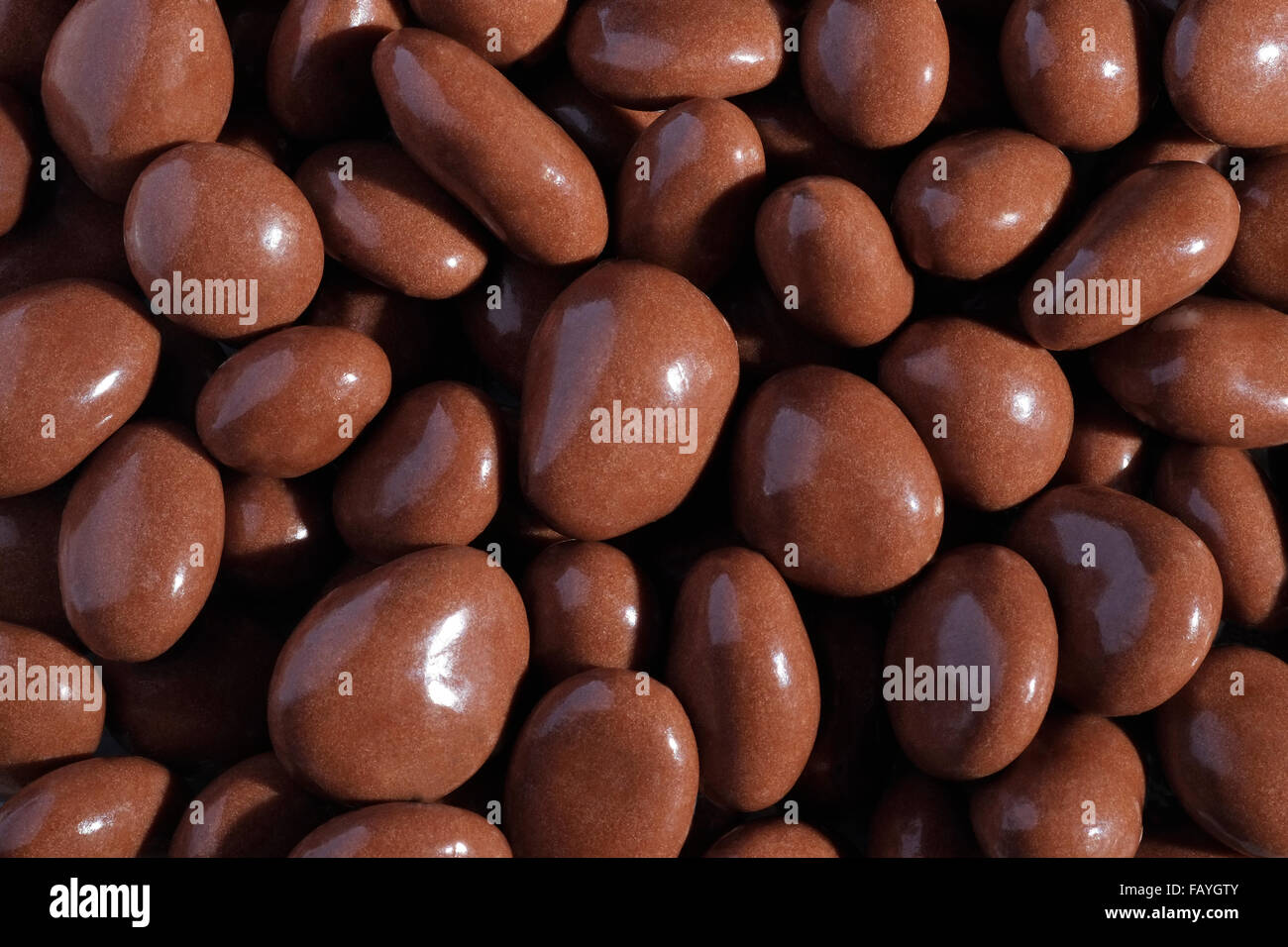 chocolate coated raisins Stock Photo