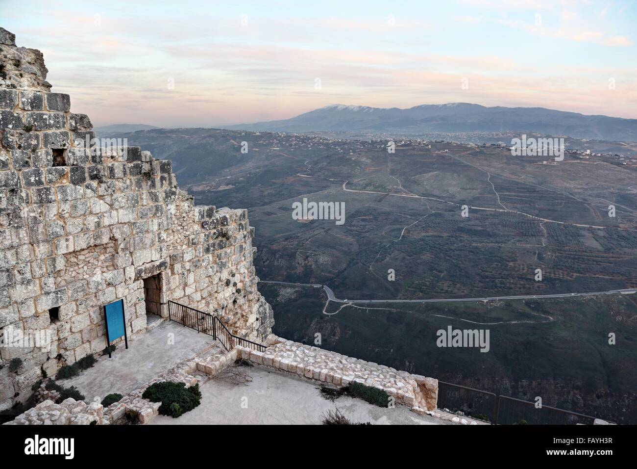 The Litani Valley from Beaufort Crusader Castle, Lebanon Stock Photo