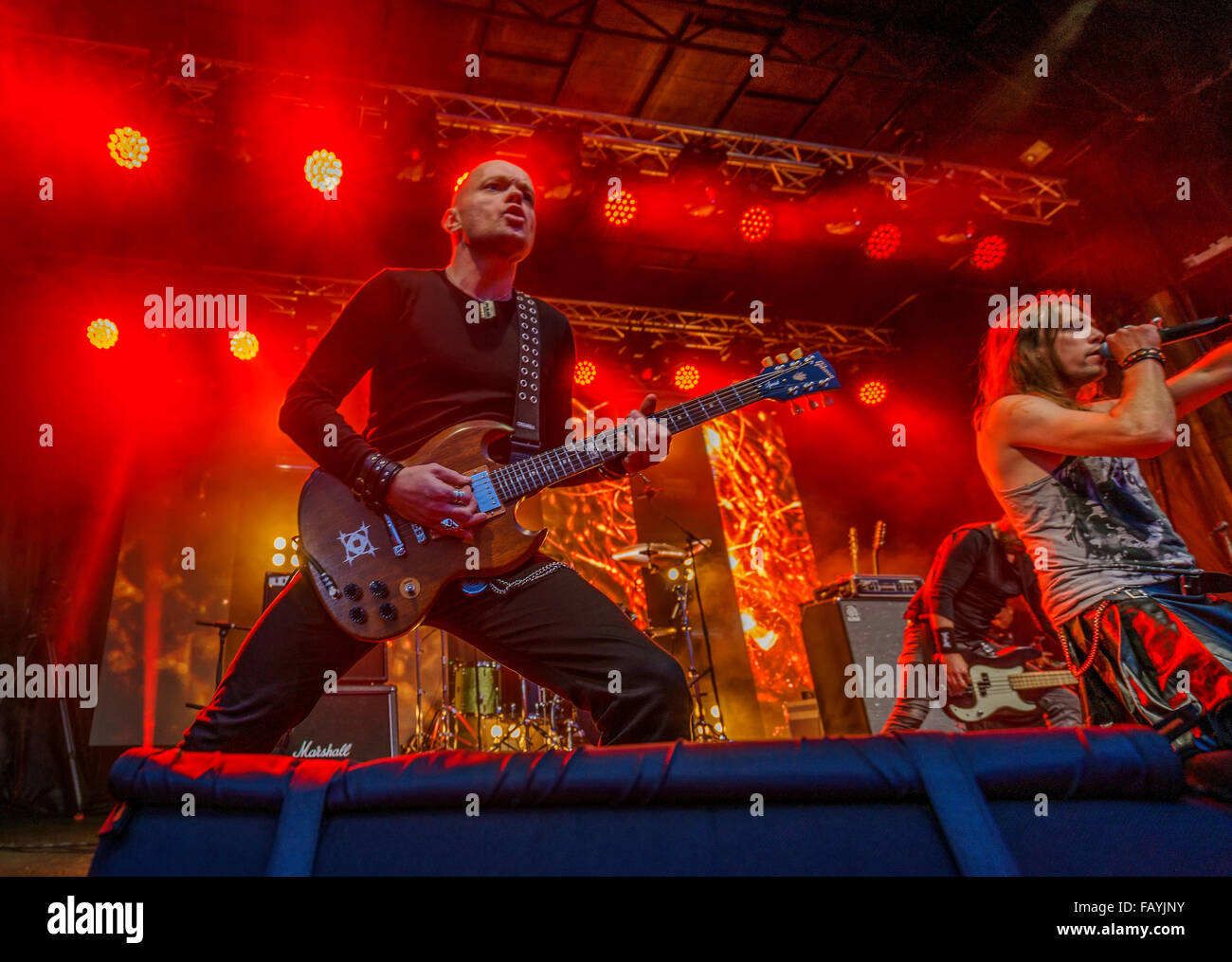 Rock band playing outdoors, Cultural Festival, Reykjavik, Iceland Stock