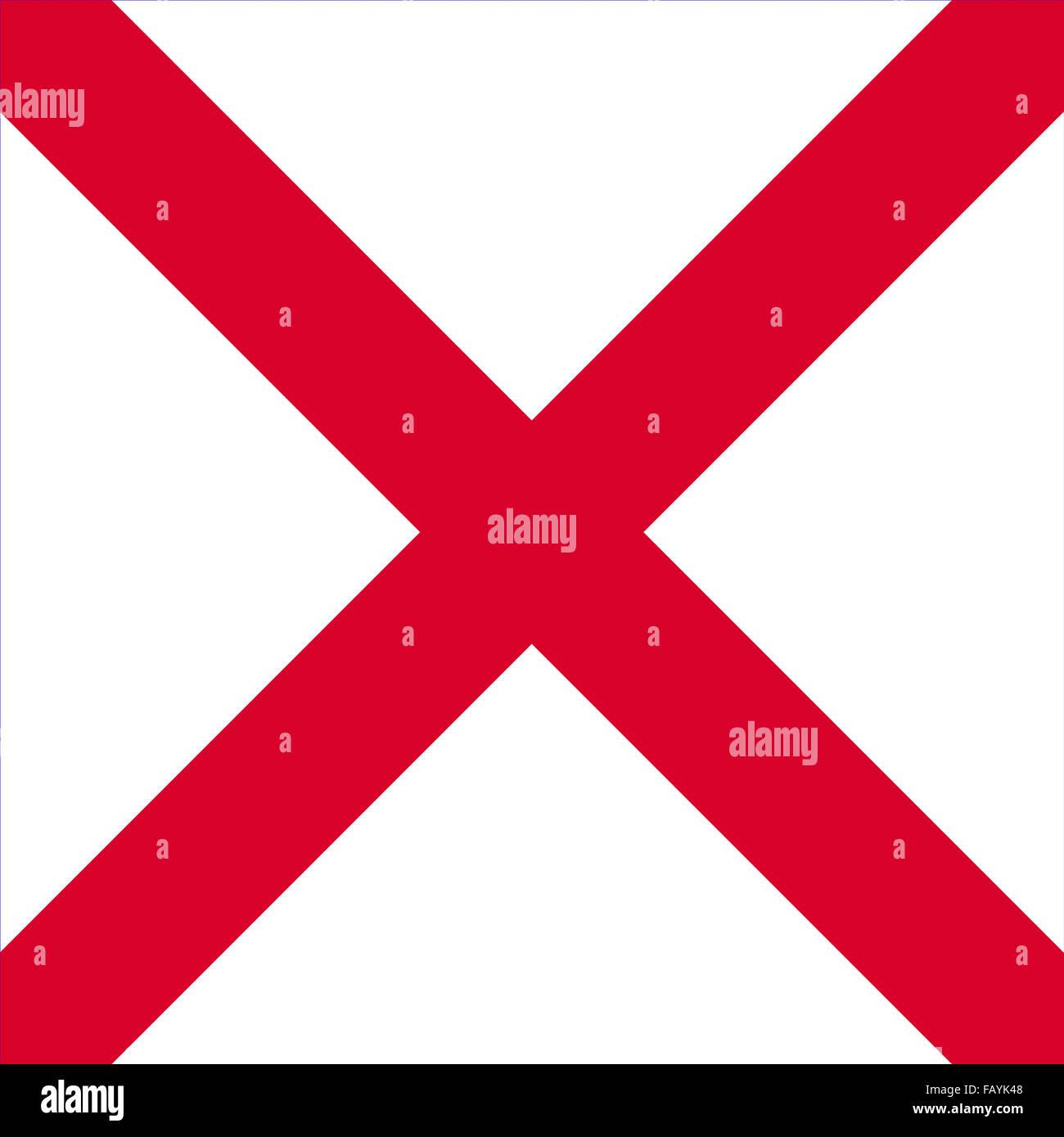 White flag with diagonal red cross hires stock photography and images