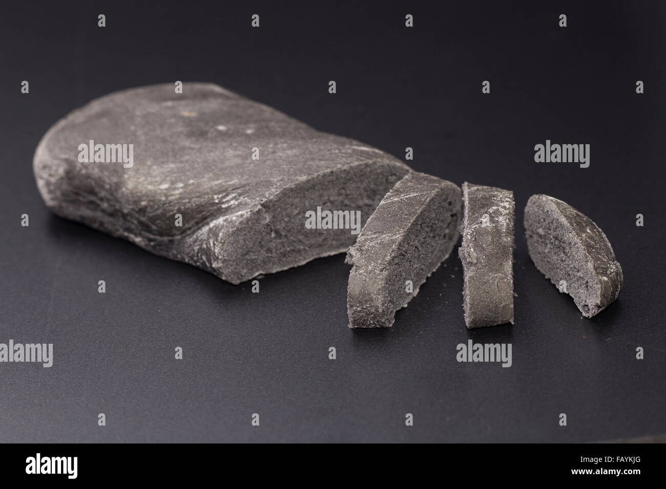 Black bread, with vegetal carbon Stock Photo