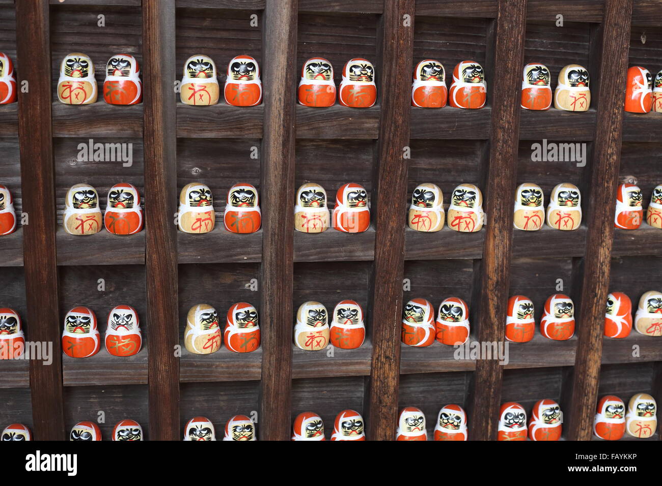 daruma or red-painted good-luck doll in Japan Stock Photo