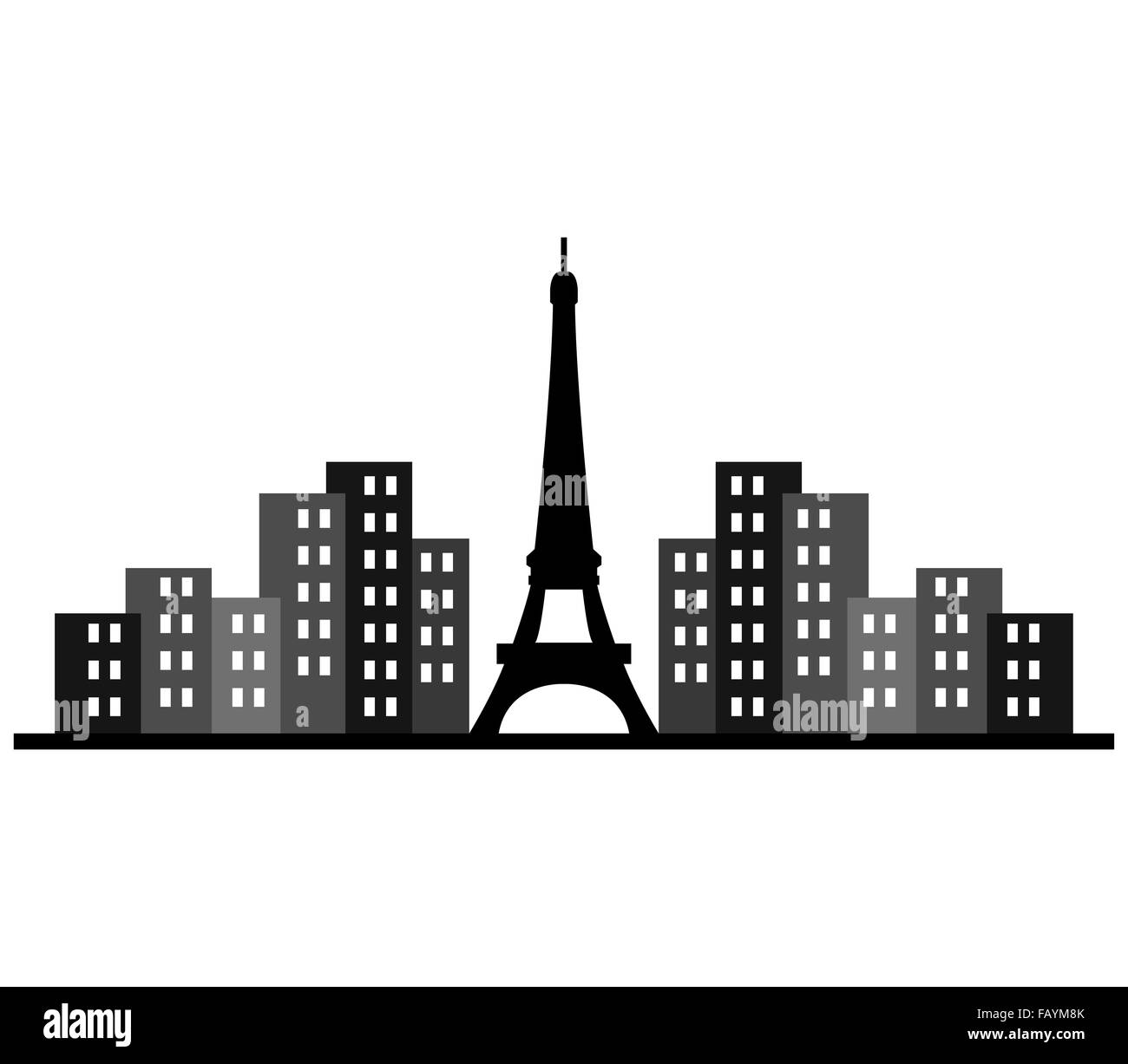 Eiffel Tower on a white background Stock Photo - Alamy