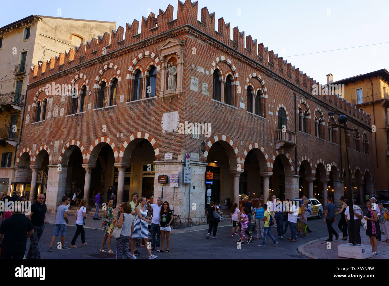 Palace Domus Mercatorum, Piazza del Erbe, historic city Verona, Italy Stock Photo