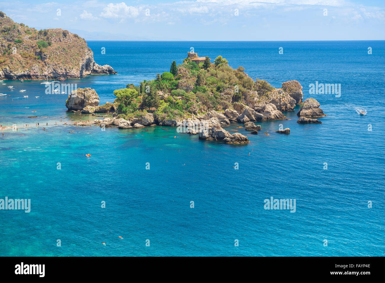 Sicily Island View Of The Small Islet Known As Isola Bella Next To Stock Photo Alamy