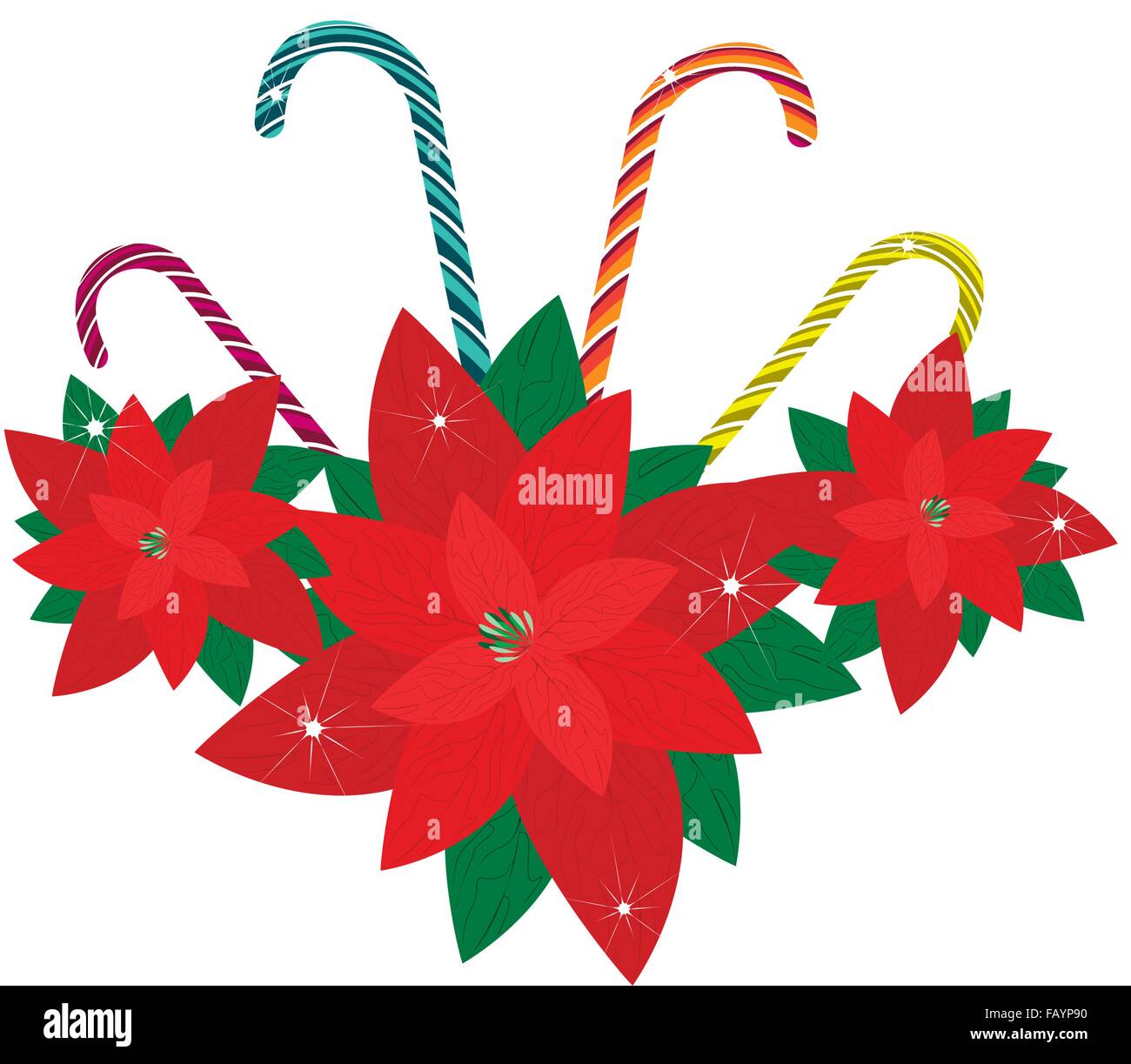 Lovely Candy Canes in Pink, Blue, Orange and Yellow Stripes with