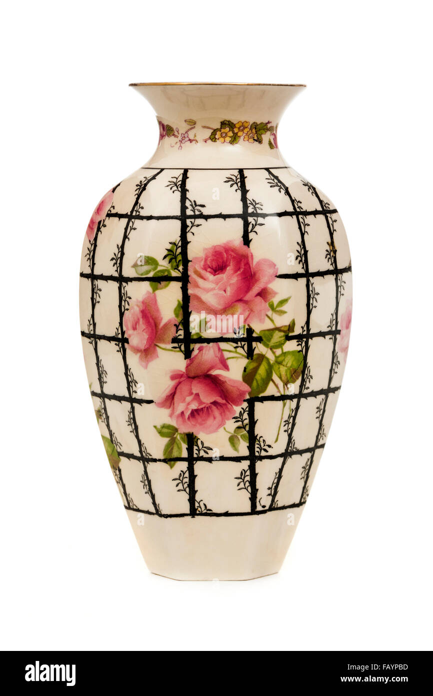 Antique 'Trellis' (A352) Crown Ducal ware vase by A.G. Richardson & Co Ltd Stock Photo