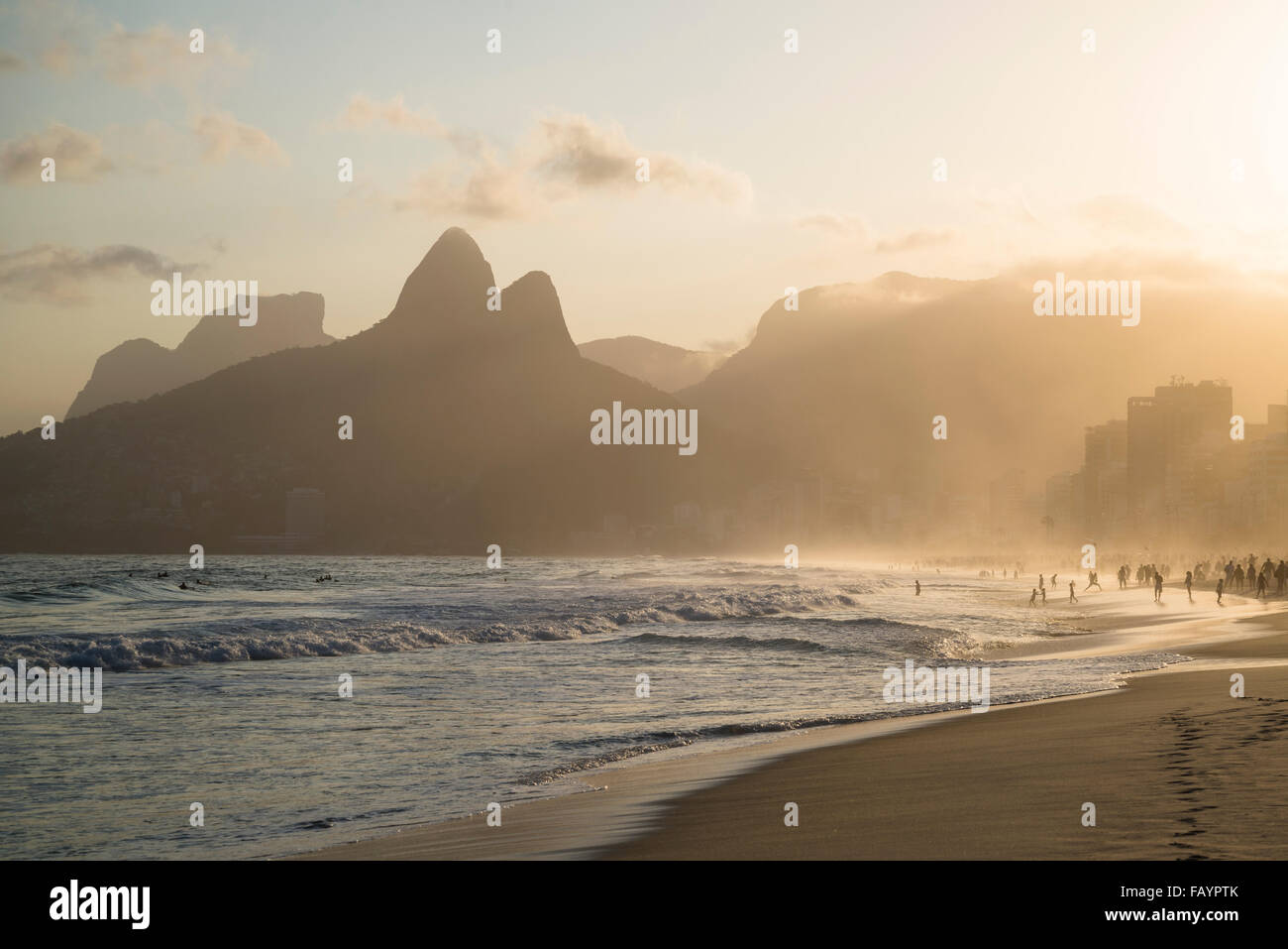 Ipanema Beach sunset, Rio de Janeiro, Brazil Stock Photo