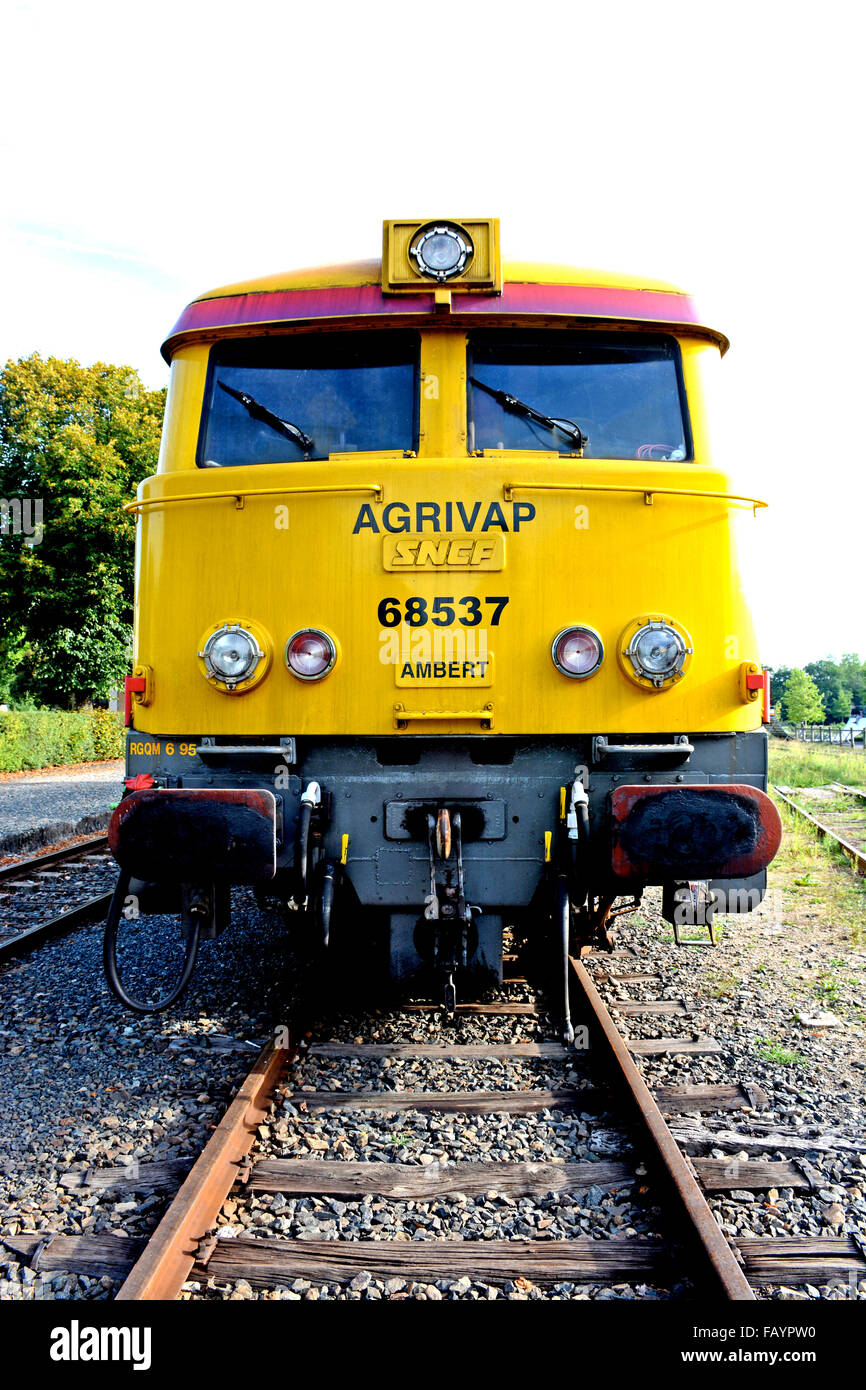 diesel locomotive diesel locomotive CAFL of Agrivap collection Ambert Puy de Dome Auvergne France Stock Photo