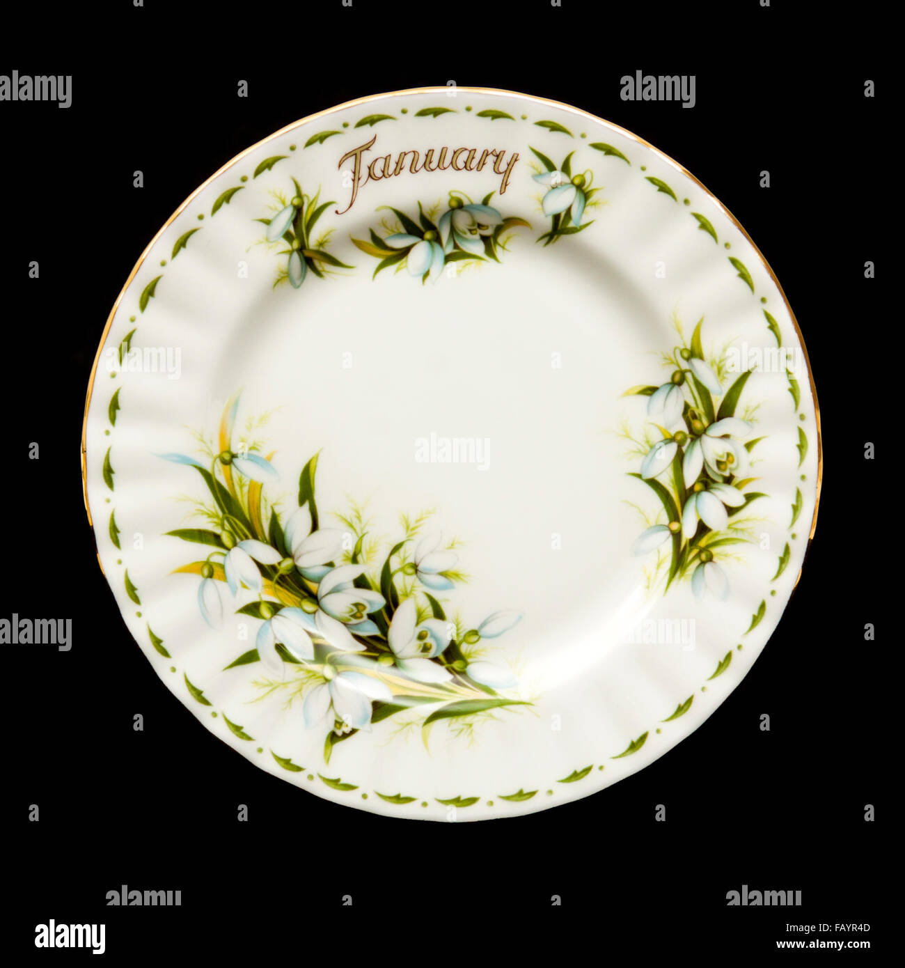 Vintage Royal Albert porcelain "January" plate (Flowers of the Month