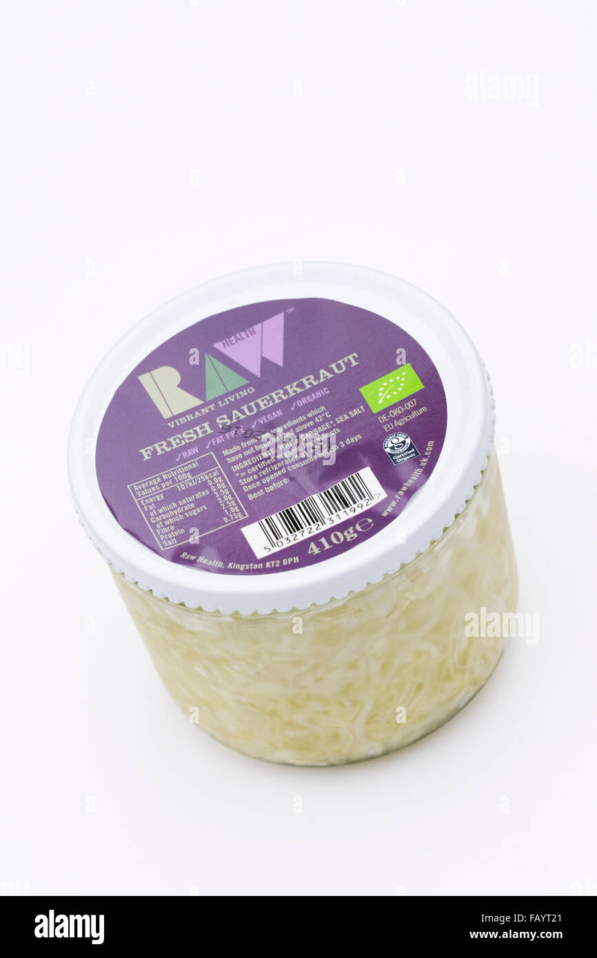 RAW foods Sauerkraut on a white background. Stock Photo