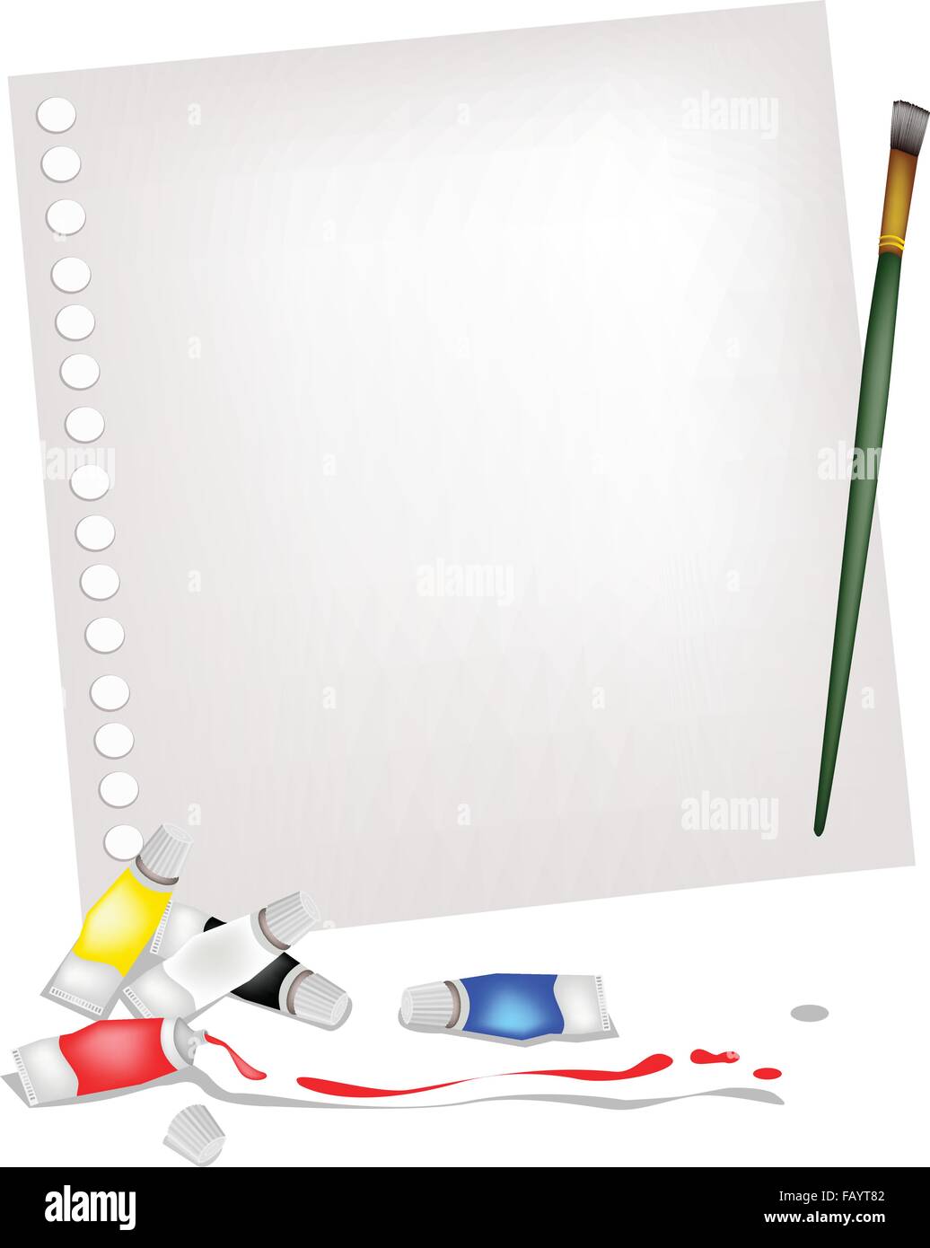 Art Supply, High Angel View of Craft Paintbrush or Artist Brush and