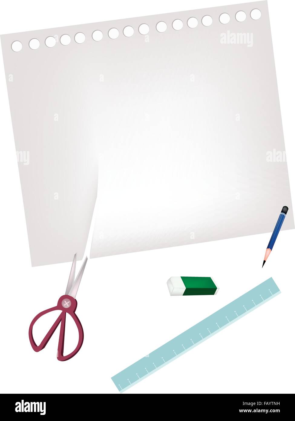 Pencil backgrounds note scissors Stock Vector Images - Alamy