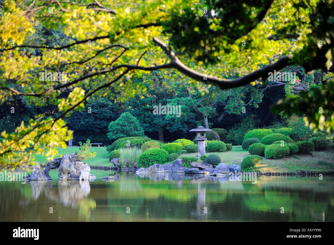 Rikugien Garden,  Tokyo, Japan Stock Photo